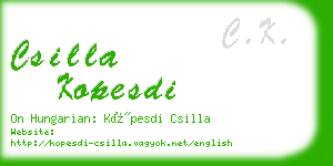 csilla kopesdi business card